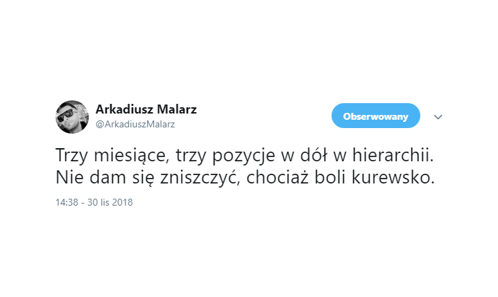 MOCNY tweet Malarza na temat jego sytuacji w Legii